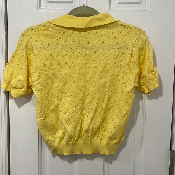 Zara yellow cropped top with see through designs - Picture 3 of 4